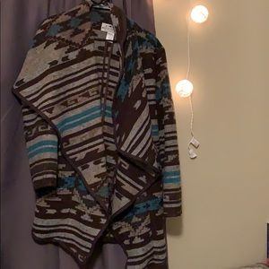 Turquoise and Brown thick komono type top